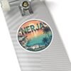 Nerja Spain Sticker - Retro Coastal Sunset Design | Andalucía Travel Vinyl Decal | Mediterranean Beach Art for Laptop & Bottle