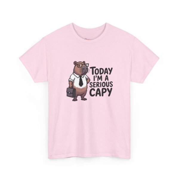 A Serious Capy T-Shirt - Funny Capybara Office Humor Tee - Retro Pixel Art Animal Shirt - Coworker Gift Idea