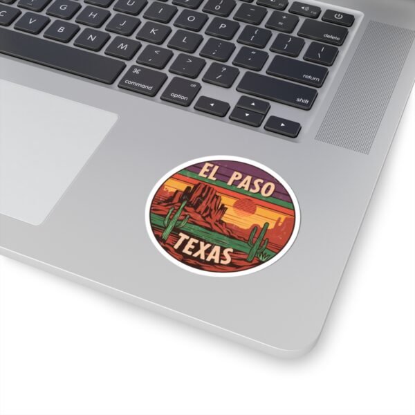 Desert Sunset Kiss-Cut Stickers | El Paso Texas, Cactus and Rocks, Southwestern Decor, Laptop Decals, Wanderlust Travel Accessories