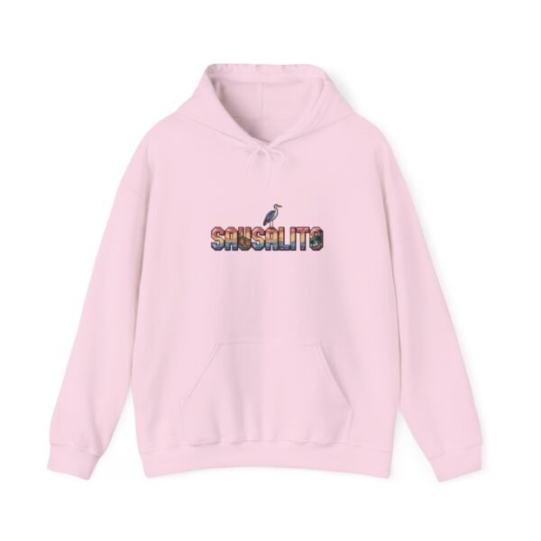 Sausalito California Hoodie - Coastal Travel Sweatshirt, Retro Graphic Heron Design, Bay Area Souvenir, Unisex Coastal Style