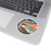 16230323726722446630_1200.jpeg Byron Bay Australia Sticker - Retro Lighthouse Coastal Sunset with Surfers, Ocean Waves & Tropical Beach - Vintage Travel Art