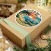 Tampa Florida Sticker - Retro Sunset Beach Pier Design with Palm Trees and Ocean Waves - Vintage Coastal Travel Souvenir Decal