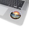 Carmel-by-the-Sea Sticker - Pixel Art Sunset Beach and Ocean Waves Design - Retro California Coastal Travel Souvenir Vinyl Decal