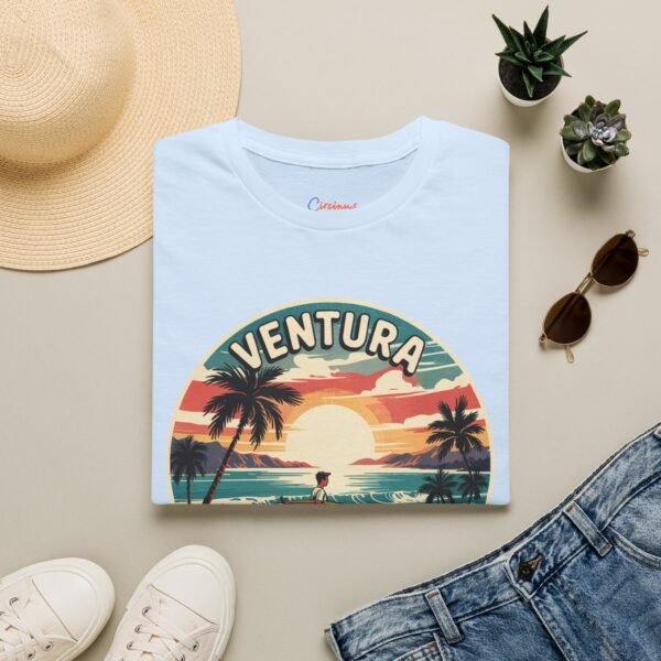Ventura California T-Shirt - Retro Surfer Beach Tee with Sunset Ocean Art | Vintage Surf Style for Coastal Lovers