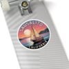 Sausalito California Sticker - Retro Sailboat Sunset Vinyl Decal, Coastal Bay Area Souvenir, Travel Gift Waterproof Car Laptop