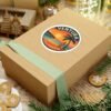 Ventura California Sunset Sticker - Round Beach Decal, Retro Coastal Surf Art, Ocean Travel Gift, Laptop & Water Bottle Vinyl