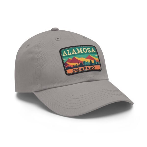 Alamosa Colorado Hat - Retro Sunset Rectangular Leather Patch Cap, Great Sand Dunes Mountains Souvenir Dad Hat, Travel Gift