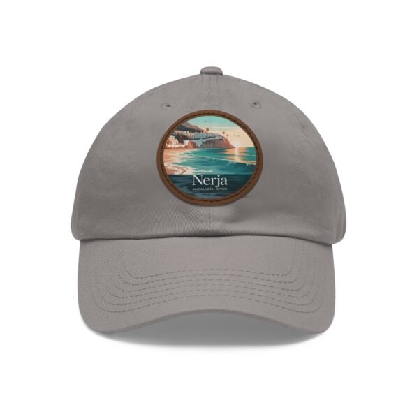 16406984845369608596_2048.jpeg Nerja Spain Hat - Coastal Sunset Leather Patch Cap | Andalucía Beachwear Gift for Travelers, Surfers & Dreamers