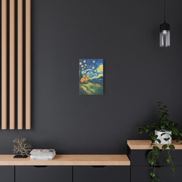 Canvas Print, Capybara Art - Tranquil Night Landscape Wall Decor, Whimsical Animal Illustration, Capybara Nation Collection, Nature Lover