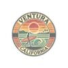 Vintage Surfing Kiss-Cut Stickers - Retro Ventura, California Design, Retro Surf Stickers, Beach Lover Gift, Travel Sticker, Scrapbook