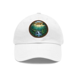 El Yunque Puerto Rico Leather Patch Hat - Tropical Waterfall Cap, Retro Adventure Gift, National Forest Travel Apparel