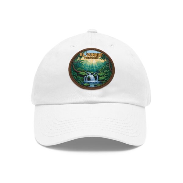 El Yunque Puerto Rico Leather Patch Hat - Tropical Waterfall Cap, Retro Adventure Gift, National Forest Travel Apparel