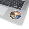 Carmel-by-the-Sea Sticker - Pixel Art Sunset Ocean Waves and Cliffside Scene - Retro 8-Bit California Coastal Travel Souvenir Decal