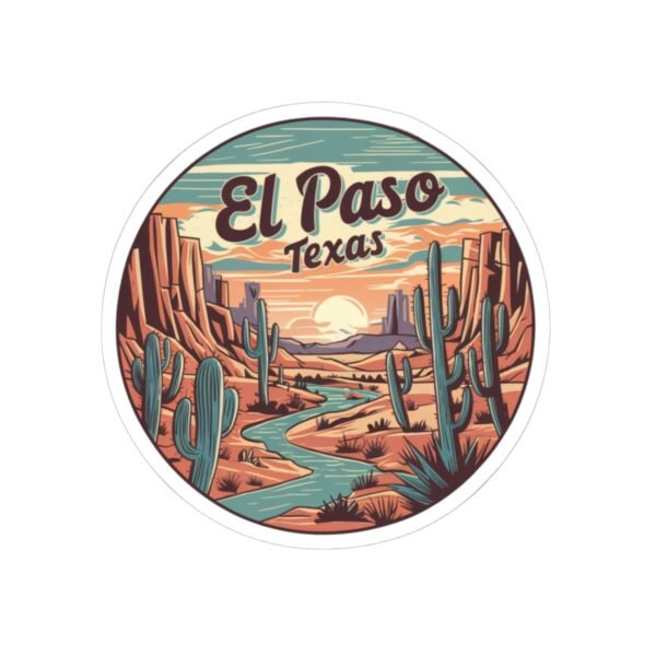 Southwest Sunset Kiss-Cut Stickers, El Paso Desert River Decal, Travel Gift, Souvenir, Laptop Decal, Journal Sticker, Water Bottle Decal
