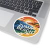 Zuma Beach California Sticker - Retro Sunset Coastal Vibes, Cool Round Vinyl Decal for Laptops & Bottles