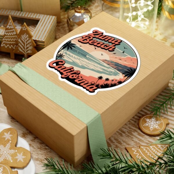 Zuma Beach California Sticker - Retro Coastal Cliffside Art for Travel Lovers & Vanlife | Pacific Vibes Series