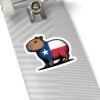 Texas Capybara Sticker - Cute Kiss-Cut Vinyl Decal, Lone Star Flag Design, Texas Souvenir, Laptop Decor