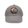 Nerja Spain Hat - Leather Patch Cap with Coastal Sunset Design | Andalucía Beachwear Gift for Travelers & Dreamers