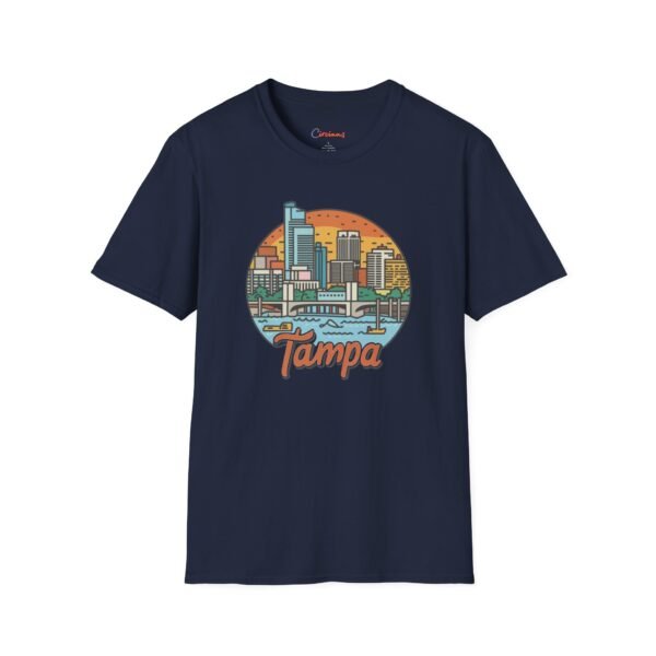 Tampa Florida T-Shirt - Cityscape Sunset Tee, Tampa Skyline Shirt, Unisex Softstyle Gift for Travelers