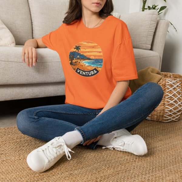 Ventura California Sunset Softstyle T-Shirt, Beach Lover Tee, Coastal Sunset Shirt, Ocean Vibes Top, Vacation Tshirt