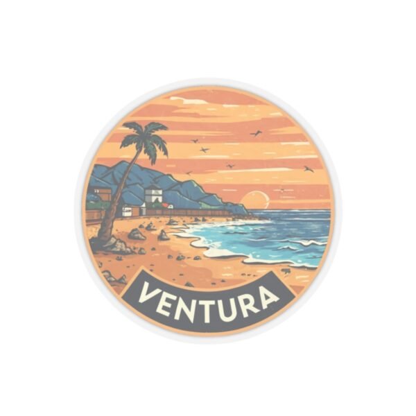 Ventura, California - Sunset on the shore of the beach - Kiss-Cut Stickers