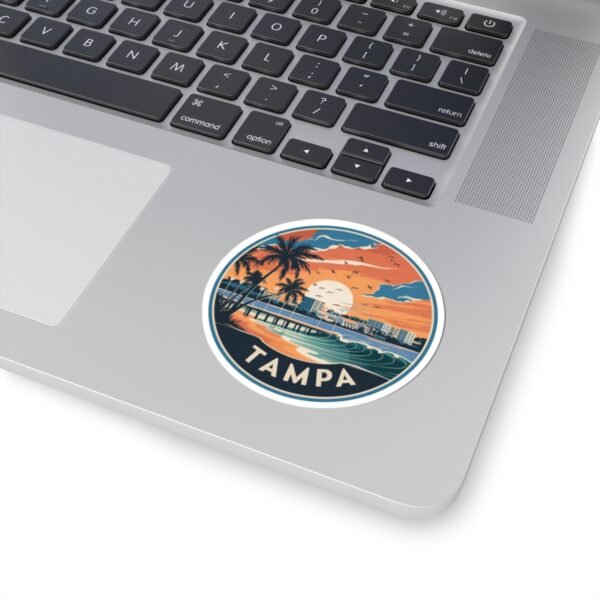 Tampa Florida Sticker - Retro Sunset Beach Design for Laptops, Water Bottles & Travel Lovers | City Vibes Collection
