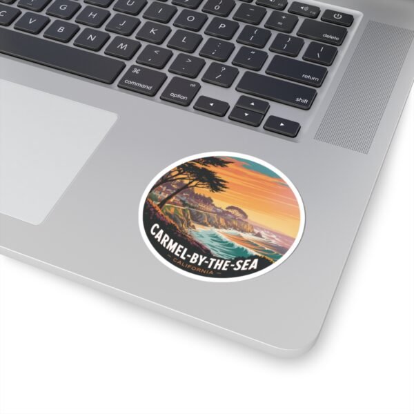 17047489968826784882_1200.jpeg Carmel-by-the-Sea California Sticker - Retro Coastal Sunset Cliffside Ocean Waves Design - Vintage Travel Souvenir Vinyl Decal