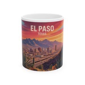 17053958255691572144_2048.jpeg El Paso Texas Mug - Retro Desert Sunset Cityscape | Southwestern Ceramic Coffee Cup Gift for Travelers & Locals