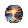 Carmel-by-the-Sea Sticker - Pixel Art Sunset Ocean Cliff Scene with Retro Gaming Style - California Coastal Travel Souvenir Decal