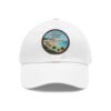 Sitges Spain Hat - Vintage Leather Patch Dad Cap with Coastal Beachfront Design, Adjustable Strapback, Travel Souvenir Gift