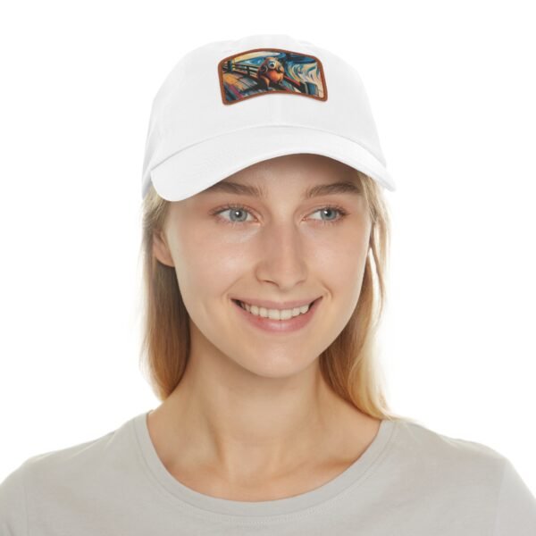 Capybara Scream Hat - Funny Capybara Baseball Cap, Art Parody Gift, Munch Inspired Retro Patch Cap, Unisex Adjustable Hat