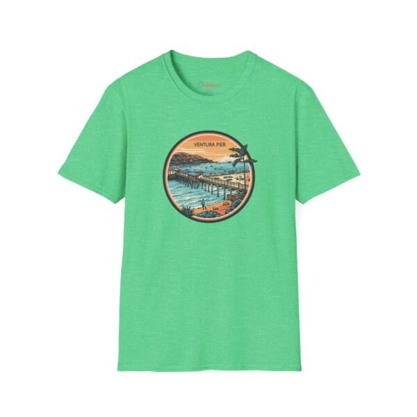 Ventura, California | Aerial view drawing of Ventura Pier - Unisex Softstyle T-Shirt