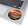 El Paso Texas Sticker - Franklin Mountains Sunset Desert Vinyl Decal, Southwest Cactus Landscape Art, Travel Souvenir for Laptops