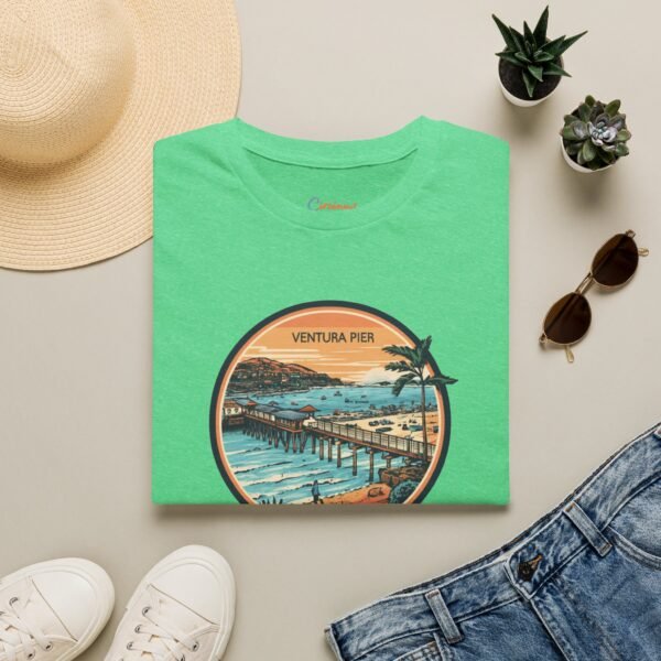 Ventura, California | Aerial view drawing of Ventura Pier - Unisex Softstyle T-Shirt