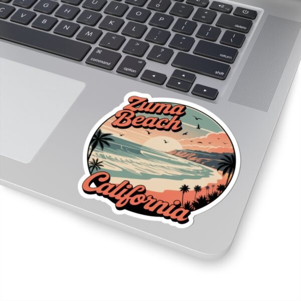 Zuma Beach California Sticker - Retro Coastal Cliffside Art for Travel Lovers & Vanlife | Pacific Vibes Series