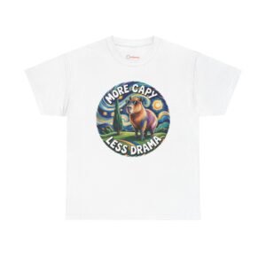 More Capy Less Drama Shirt - Funny Capybara Van Gogh Style Tee, Chill Art T-Shirt, Capybara Nation Gift, Colorful Animal Shirt