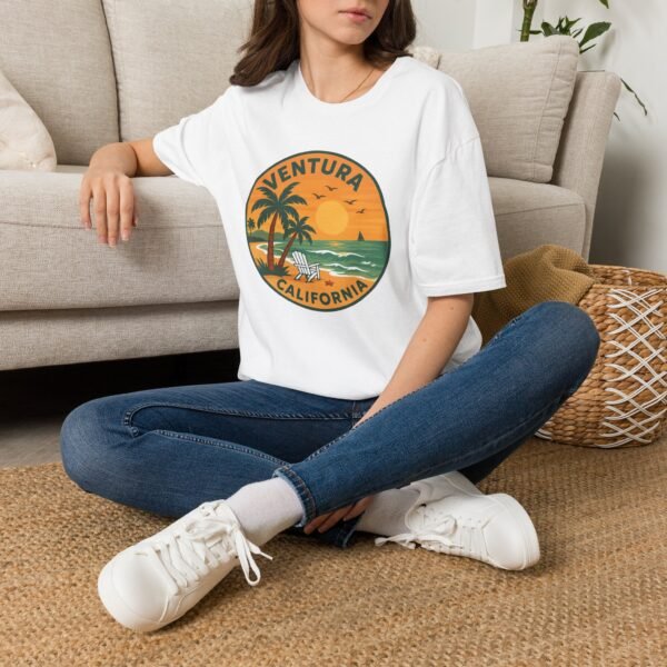 Ventura California Beach Sunset T-Shirt | Retro Coastal Graphic Tee for Women | Happy Summer Vibes Shirt | Vintage Beachwear Gift