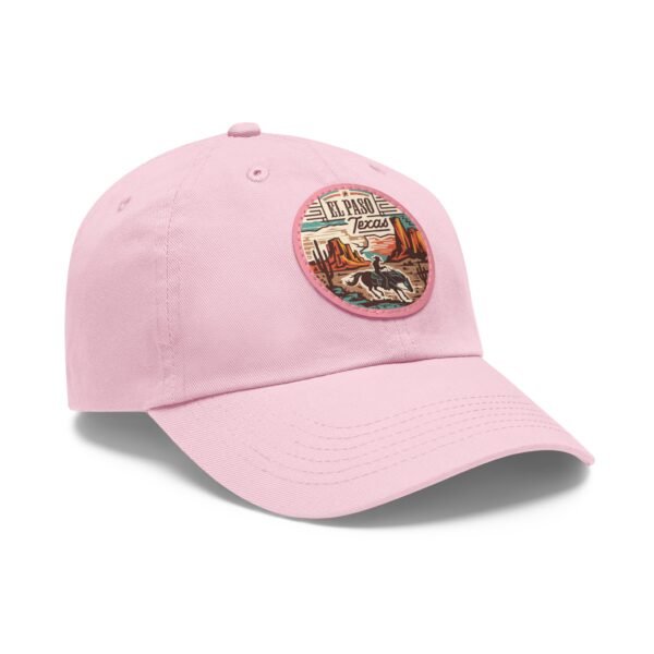 El Paso Texas Hat - Leather Patch Cowboy Rider Desert Scene, Western Baseball Cap, Retro Travel Souvenir Dad Hat, City Vibes Apparel