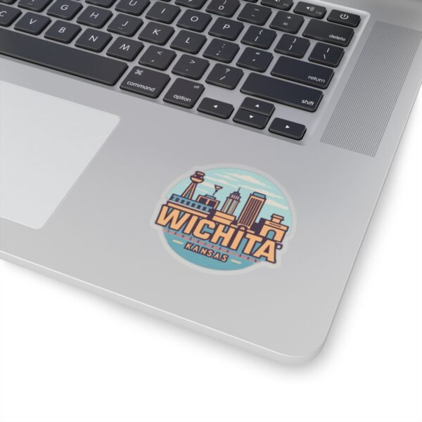 Wichita, KS City Drawing Stickers - Kiss-Cut Sticky Decals, Labels for Laptop, Water Bottle, Planner, Scrapbook, Travel Journal