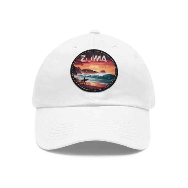 17499650618527538858_2048.jpeg Zuma Beach California Hat - Retro Surf Cap with Leather Patch, Coastal Sunset Design, Malibu Surfer Gift, Beach Lover Dad Hat