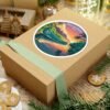 Wailua River Hawaii Sticker - Retro Tropical Canoe Art, Sunset Reflection Design, Vintage Hawaiian Souvenir, Adventure Travel Decor