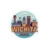Wichita, KS City Drawing Stickers - Kiss-Cut Sticky Decals, Labels for Laptop, Water Bottle, Planner, Scrapbook, Travel Journal