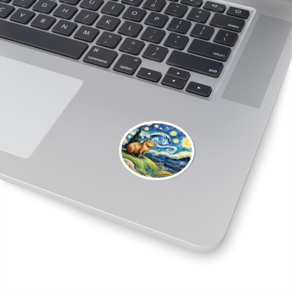 Capybara Starry Sky Sticker - Whimsical Art-Inspired Kiss-Cut Sticker for Nature & Animal Lovers, Cute Gift, Laptop Decal, Planner Sticker,