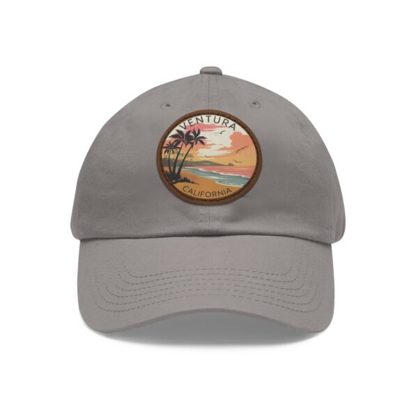 1758823334125847194_2048.jpeg Ventura California Hat - Vintage Sunset Leather Patch Cap | Coastal Beach Dad Hat with Palm Trees & Ocean View | Retro Surf Gift