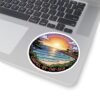 Carmel-by-the-Sea Sticker - Pixel Art Sunset Beach and Ocean Waves Design - Retro California Coastal Travel Souvenir Vinyl Decal