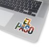 Stickers, Colorful El Paso Texas Nature Inspired Letter Art, Travel Gift Souvenir, Laptop Decal, Car Bumper Sticker, Planner Decoration