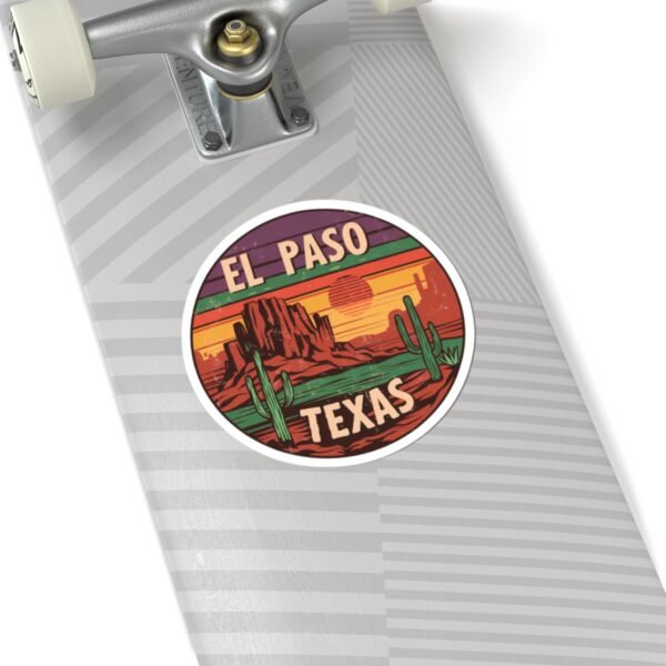 Desert Sunset Kiss-Cut Stickers | El Paso Texas, Cactus and Rocks, Southwestern Decor, Laptop Decals, Wanderlust Travel Accessories