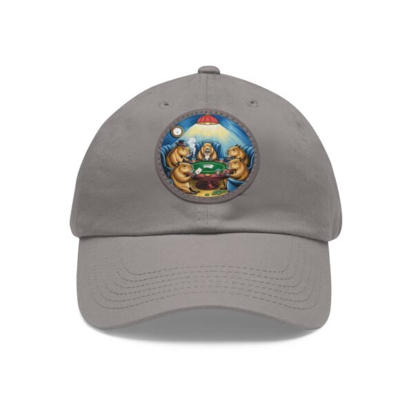 Capybara Poker Hat - PU Leather Patch Funny Animal Baseball Cap, Art Parody Gift