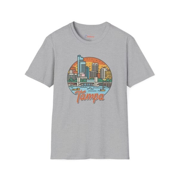 Tampa Florida T-Shirt - Cityscape Sunset Tee, Tampa Skyline Shirt, Unisex Softstyle Gift for Travelers