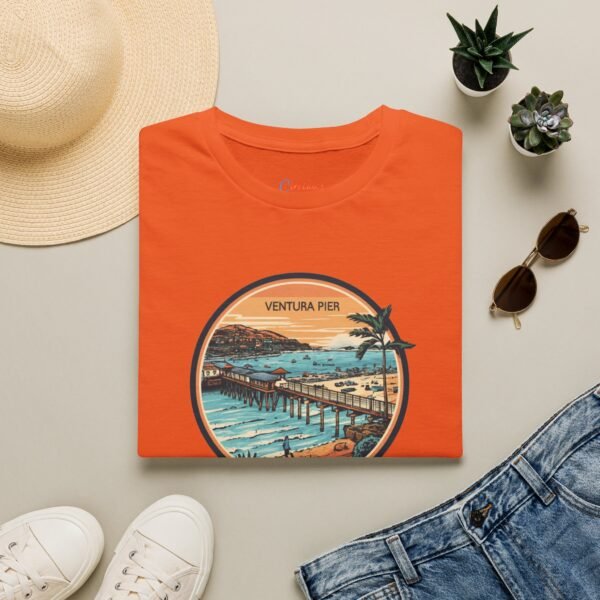 Ventura, California | Aerial view drawing of Ventura Pier - Unisex Softstyle T-Shirt
